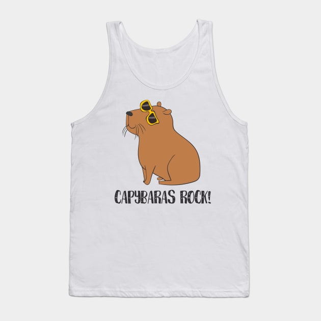 Capybaras Rock! Funny Cute Capybara Love Tank Top by Dreamy Panda Designs